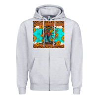 Heather Grey cowboy boots and sunflowers turquoise leopard background Zipper Hoodie - Artiststas