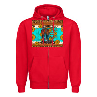 Red cowboy boots and sunflowers turquoise leopard background Zipper Hoodie - Artiststas