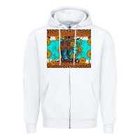 White cowboy boots and sunflowers turquoise leopard background Zipper Hoodie - Artiststas