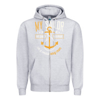 Heather Grey Proud Navy Mother for Moms of Sailors Proud Mom Navy Family Zipper Hoodie - longCreatives