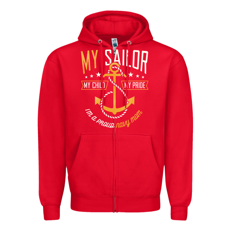 Proud Navy Mother For Moms Of Sailors Proud Mom Navy Family Zipper Hoodie by longCreatives | Teevron