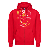 Red Proud Navy Mother for Moms of Sailors Proud Mom Navy Family Zipper Hoodie - longCreatives