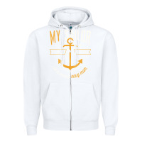 White Proud Navy Mother for Moms of Sailors Proud Mom Navy Family Zipper Hoodie - longCreatives