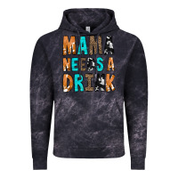 Cloud Black Mama Needs a Drink Vintage Hoodie - CowCowDesign