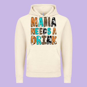 Mama Needs A Drink Vintage Hoodie Designed By Cowcowdesign