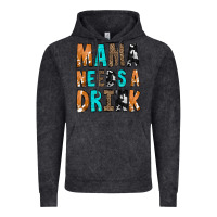 Vintage Black Mama Needs a Drink Vintage Hoodie - CowCowDesign