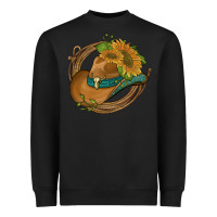 Black western hat with sunflowers and rope Heavyweight Sweatshirt - Artiststas