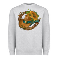 Heather Grey western hat with sunflowers and rope Heavyweight Sweatshirt - Artiststas