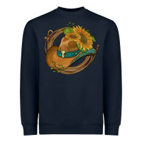 Navy western hat with sunflowers and rope Heavyweight Sweatshirt - Artiststas