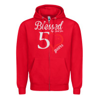 Vintage 50th Birthday Blessed By God For 50 Years Birthday Zipper Hoodie | Teevron
