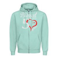 Seafoam Vintage 50th Birthday Blessed By God For 50 Years Birthday Zipper Hoodie - longCreatives