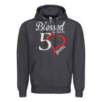 Smoke Vintage 50th Birthday Blessed By God For 50 Years Birthday Zipper Hoodie - longCreatives