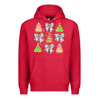 Cardinal Christmas Trees And Bow Premium Hoodie - CowhideDigitalArt