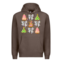 Coffee Christmas Trees And Bow Premium Hoodie - CowhideDigitalArt