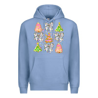 Colony Blue Christmas Trees And Bow Premium Hoodie - CowhideDigitalArt