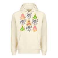 Sandshell Christmas Trees And Bow Premium Hoodie - CowhideDigitalArt
