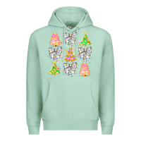 Seafoam Christmas Trees And Bow Premium Hoodie - CowhideDigitalArt