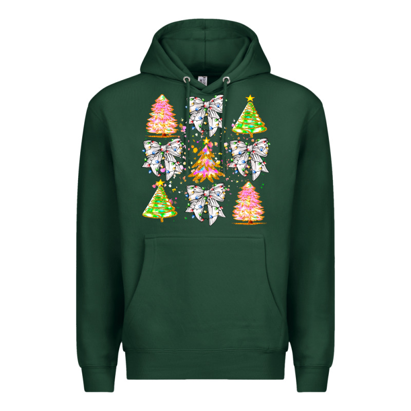 Christmas Trees And Bow Premium Hoodie by CowhideDigitalArt | Teevron