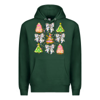 Sports Green Christmas Trees And Bow Premium Hoodie - CowhideDigitalArt