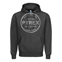Charcoal Heather Pyrex Mark  Vintage Collector Made in USA Zipper Hoodie - longCreatives