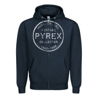Navy Pyrex Mark  Vintage Collector Made in USA Zipper Hoodie - longCreatives