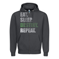 Smoke Destiny  Eat Sleep Destiny Repeat Short Sleeve Zipper Hoodie - longCreatives