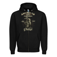 Black Vintage American Motorcycle Indian for Old Biker Gifts Zipper Hoodie - longCreatives