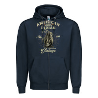 Navy Vintage American Motorcycle Indian for Old Biker Gifts Zipper Hoodie - longCreatives