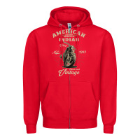 Red Vintage American Motorcycle Indian for Old Biker Gifts Zipper Hoodie - longCreatives