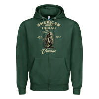 Sports Green Vintage American Motorcycle Indian for Old Biker Gifts Zipper Hoodie - longCreatives