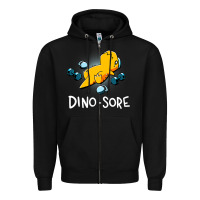 Black Dino Sore Funny Dinosaur Workout Gym Fitness Lifting Zipper Hoodie - longCreatives