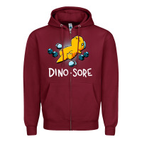Burgundy Dino Sore Funny Dinosaur Workout Gym Fitness Lifting Zipper Hoodie - longCreatives