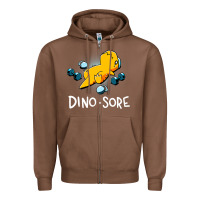 Chestnut Dino Sore Funny Dinosaur Workout Gym Fitness Lifting Zipper Hoodie - longCreatives