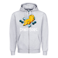 Heather Grey Dino Sore Funny Dinosaur Workout Gym Fitness Lifting Zipper Hoodie - longCreatives