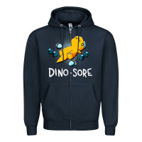 Navy Dino Sore Funny Dinosaur Workout Gym Fitness Lifting Zipper Hoodie - longCreatives
