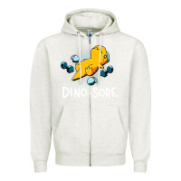 Oatmeal Heather Dino Sore Funny Dinosaur Workout Gym Fitness Lifting Zipper Hoodie - longCreatives