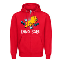 Red Dino Sore Funny Dinosaur Workout Gym Fitness Lifting Zipper Hoodie - longCreatives
