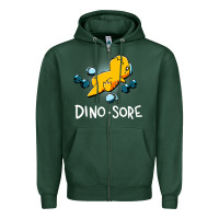 Sports Green Dino Sore Funny Dinosaur Workout Gym Fitness Lifting Zipper Hoodie - longCreatives