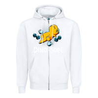 White Dino Sore Funny Dinosaur Workout Gym Fitness Lifting Zipper Hoodie - longCreatives