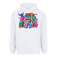 White stitch and lilo rainbow Heavyweight Hoodie - AdoDesignShop