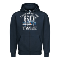 Navy I Survived The Sixties Twice Classic Birthday Zipper Hoodie - longCreatives