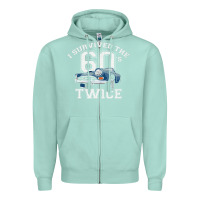 Seafoam I Survived The Sixties Twice Classic Birthday Zipper Hoodie - longCreatives