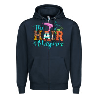 Navy the hair whisperer Zipper Hoodie - Artiststas