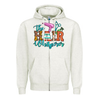 Oatmeal Heather the hair whisperer Zipper Hoodie - Artiststas