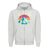 Dove Grey Vintage Lake Tahoe Mountains Retro T Zipper Hoodie - longCreatives