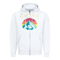 White Vintage Lake Tahoe Mountains Retro T Zipper Hoodie - longCreatives