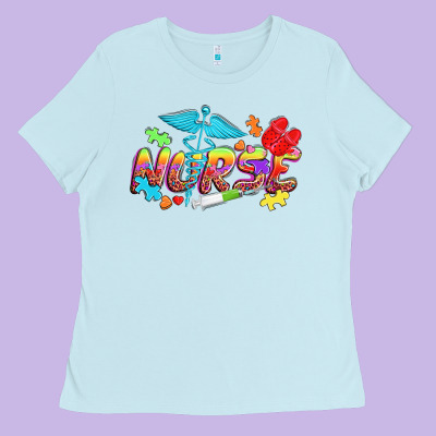 Autism Nurse Ladies Tee Designed By Nancycooperartshop