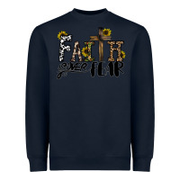 Navy faith over fear Heavyweight Sweatshirt - CowhideDigitalArt