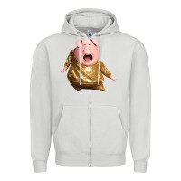 Dove Grey Sing Gunter Zipper Hoodie - longCreatives