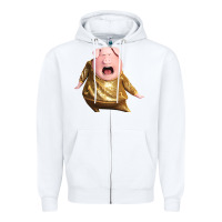 White Sing Gunter Zipper Hoodie - longCreatives